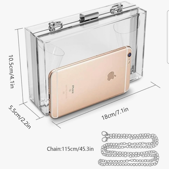 Clear Acrylic Purse With Chain Strap - Picture 3 of 3